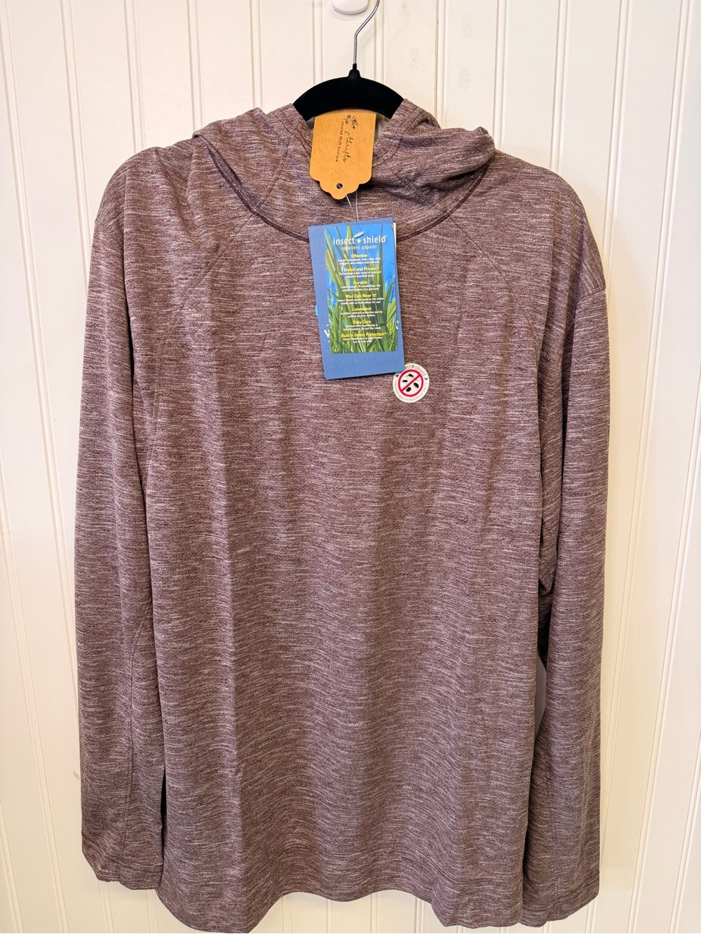 White Sierra Men's Heathered Mauve insect shield Hoodie